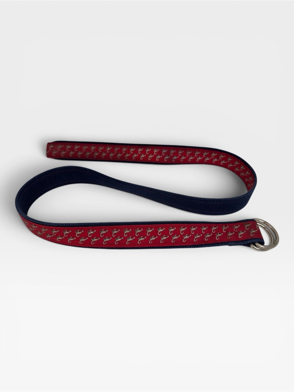 Vineyard Vines Men's Red Scorpion Pattern Webbing D-Ring Belt - Picture 5 of 5